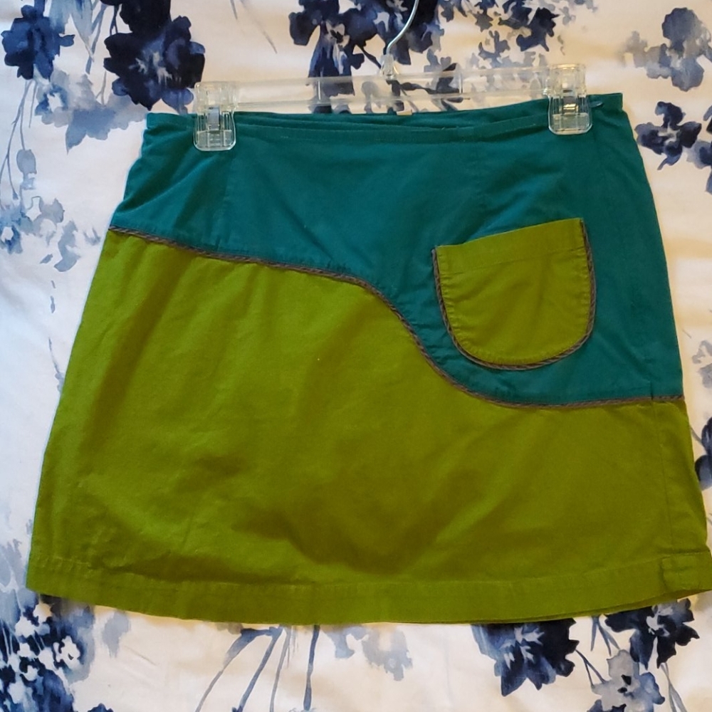 Teal and green mini skirt